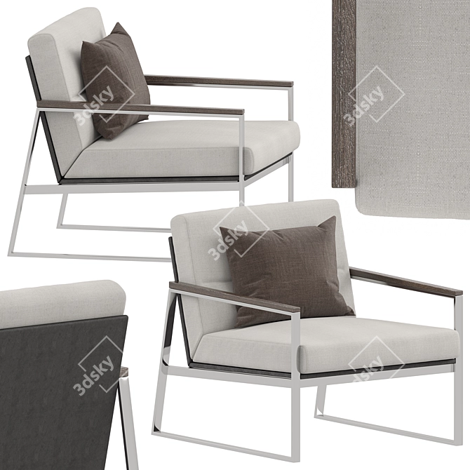 Luxury Daytona Armchair: Italian Elegance in Every Detail 3D model image 1