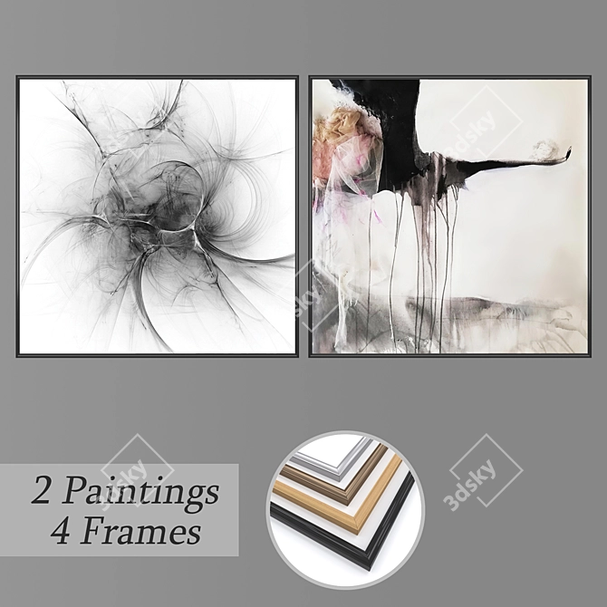 Elegant Wall Art Set: No 1604 3D model image 1