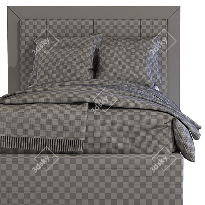 Stylish Contemporary Bed Frame 3D model image 5