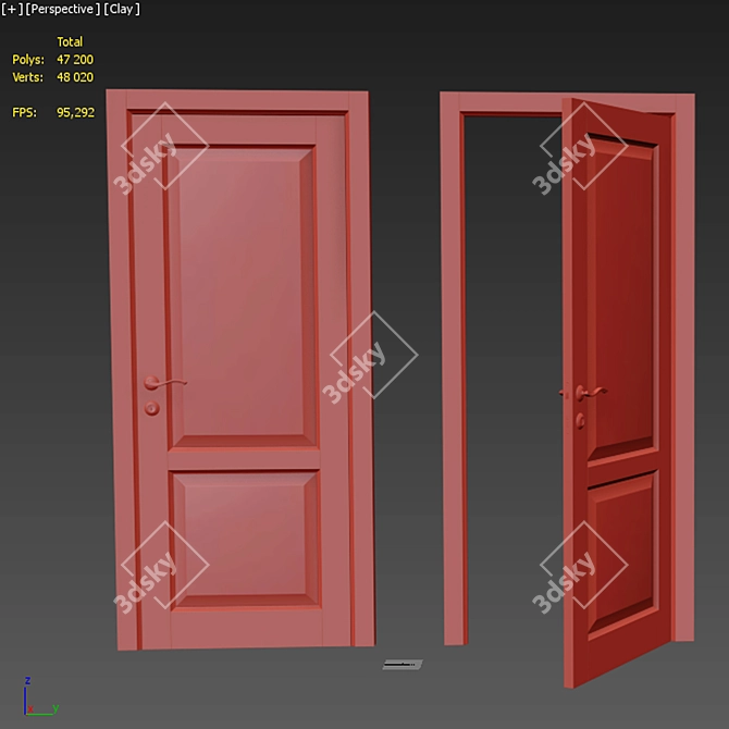 ELEGANCE 2 Modern Door for Interior 3D model image 1