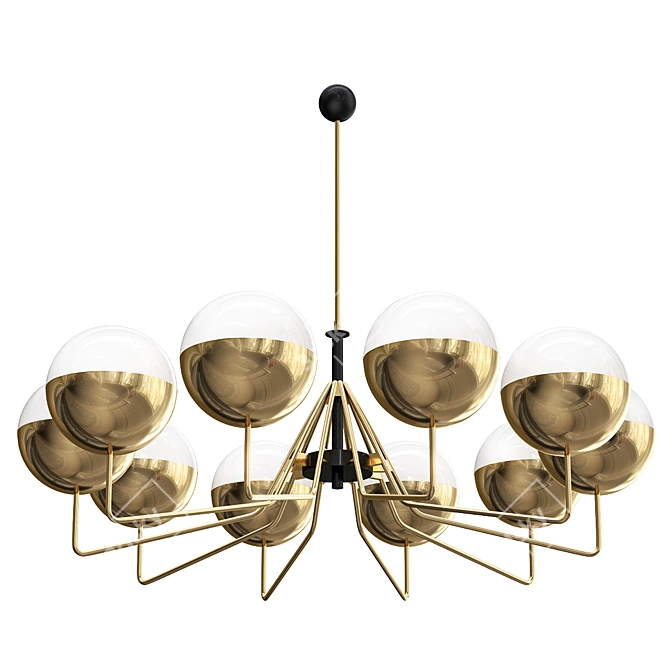 Title: Stilnovo Style Brass Sputnik Chandelier 3D model image 1