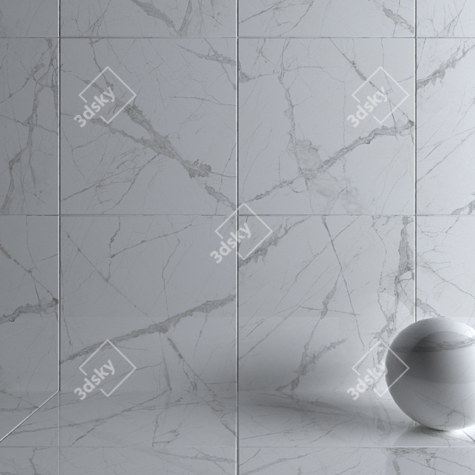 Museum Glacier White Wall Tiles Set 3D model image 3