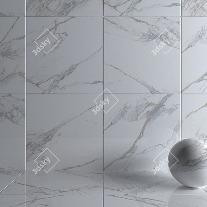 Museum Kritios White Wall Tiles Set 3D model image 3