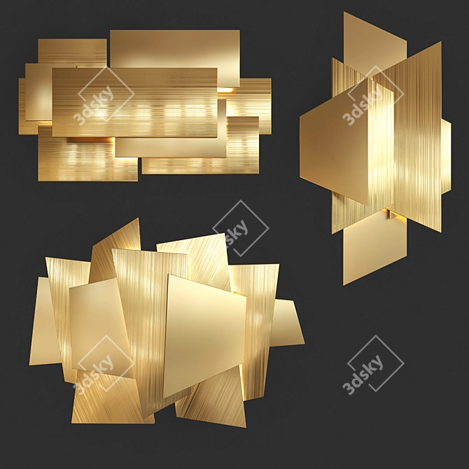 Modernist Stainless Wall Sconce 3D model image 1