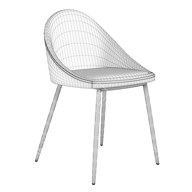 Modern Dallas Side Chair: Sleek, Stylish, & Comfortable 3D model image 4