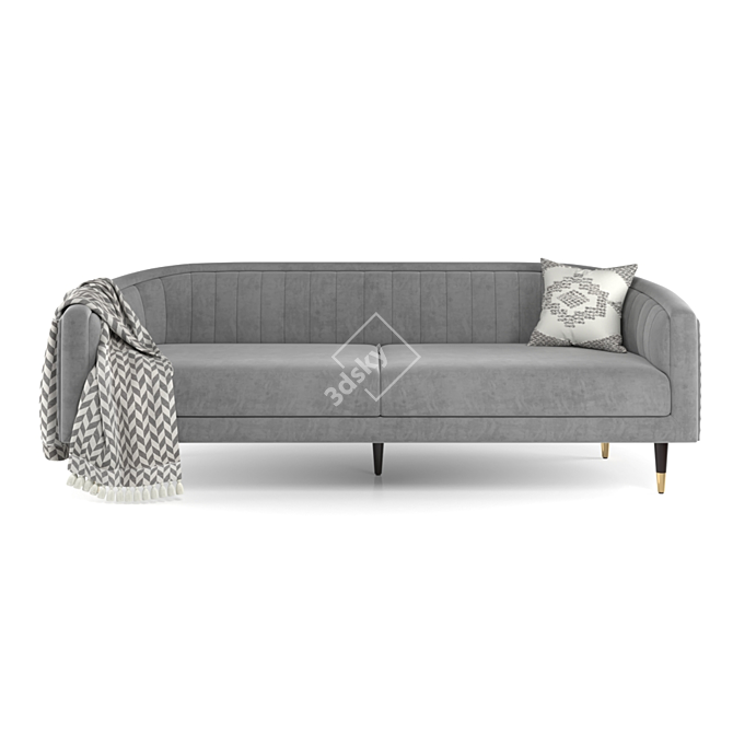 Luxury Velvet Sofa: Everly Elegance 3D model image 1