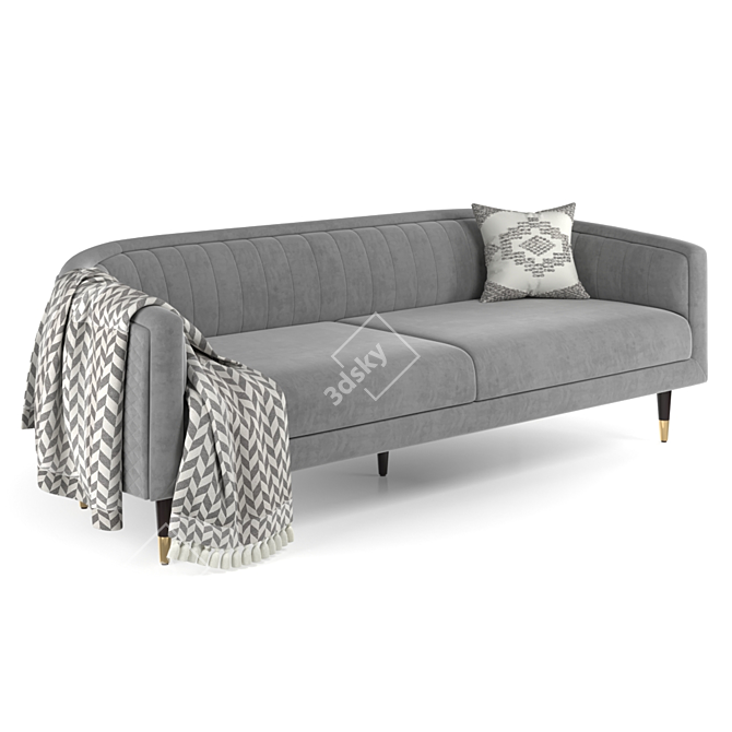 Luxury Velvet Sofa: Everly Elegance 3D model image 2