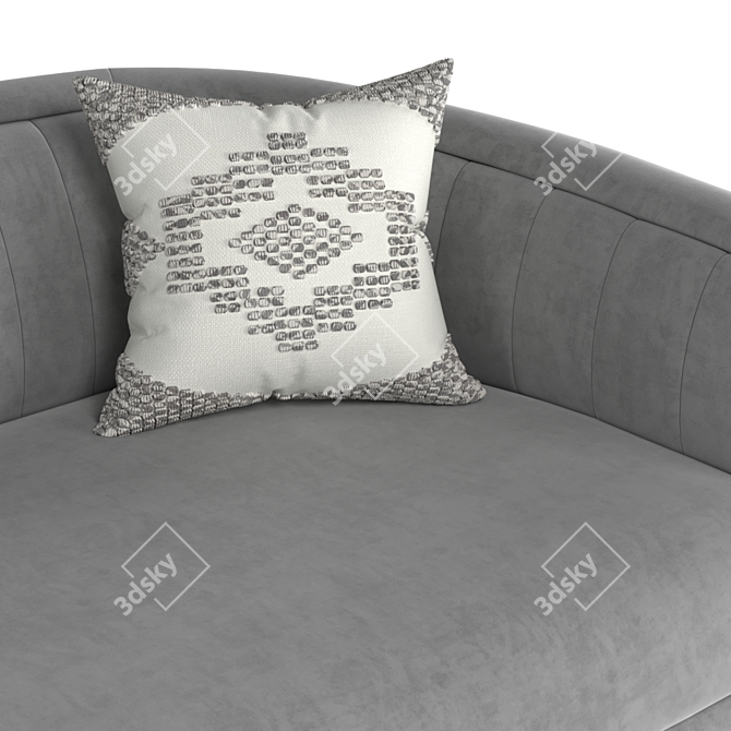 Luxury Velvet Sofa: Everly Elegance 3D model image 3