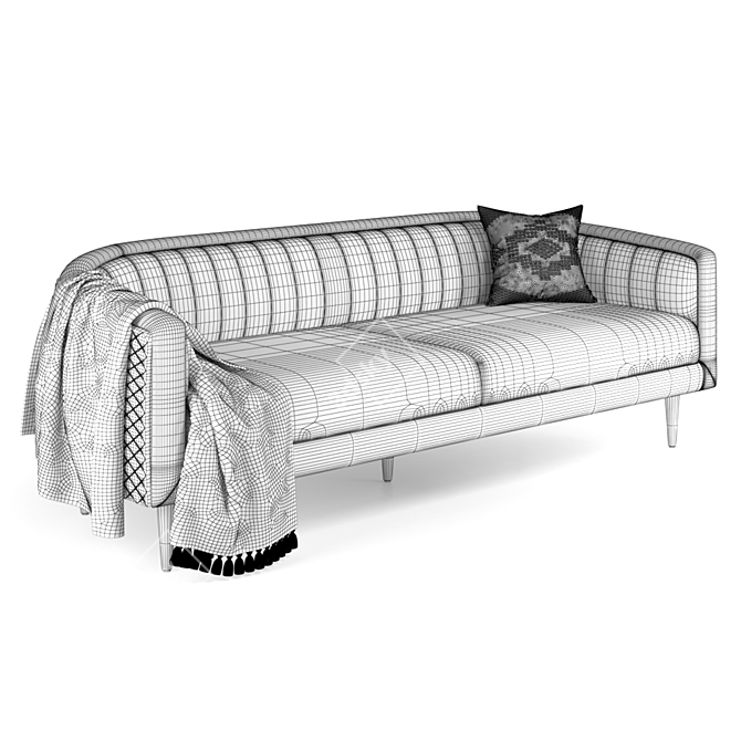 Luxury Velvet Sofa: Everly Elegance 3D model image 4