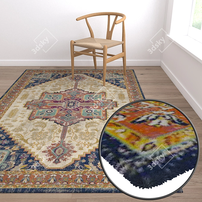 Luxury Collection: 3 High-Quality Carpets 3D model image 5