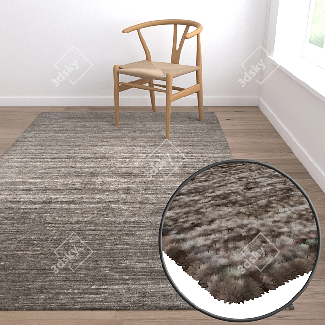 Luxury Textured Carpets Set 3D model image 5