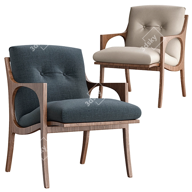 Elegant Bridge Armchair for Luxurious Comfort 3D model image 1