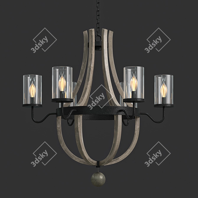 Glowing Garden: Outdoor Chandelier 3D model image 1