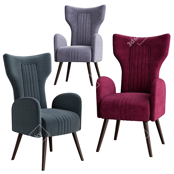 Elegant Loren Armchair: Perfect for Relaxation! 3D model image 1