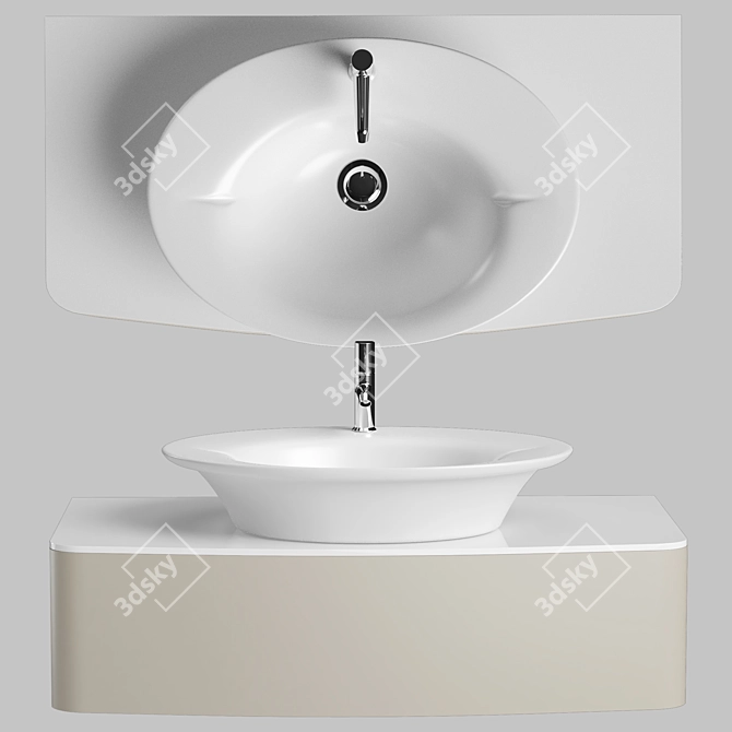 Jacod Delafon Presquile - Elegant Top-mounted Sink 3D model image 1