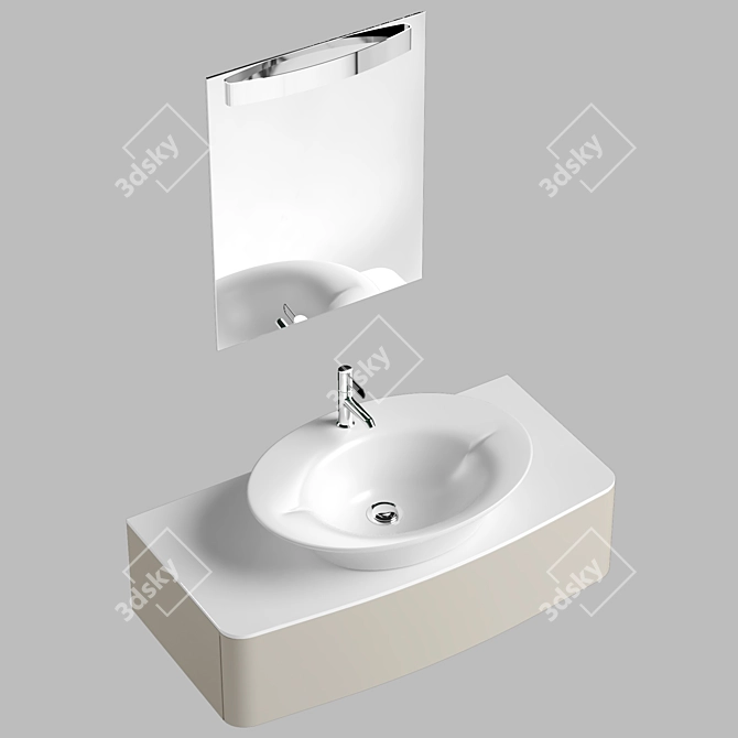 Jacod Delafon Presquile - Elegant Top-mounted Sink 3D model image 2