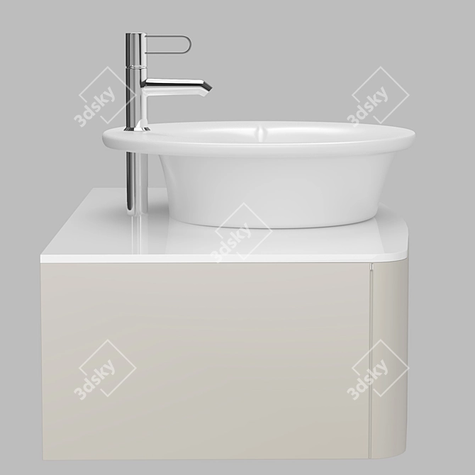 Jacod Delafon Presquile - Elegant Top-mounted Sink 3D model image 3