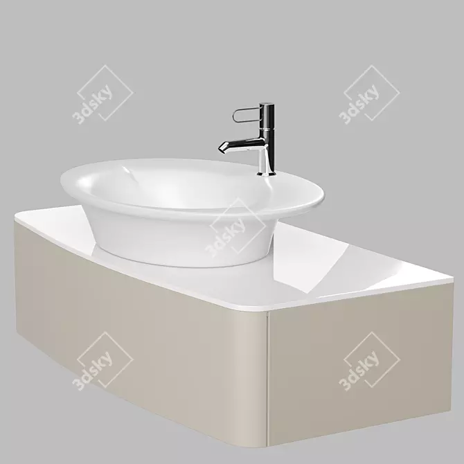 Jacod Delafon Presquile - Elegant Top-mounted Sink 3D model image 4