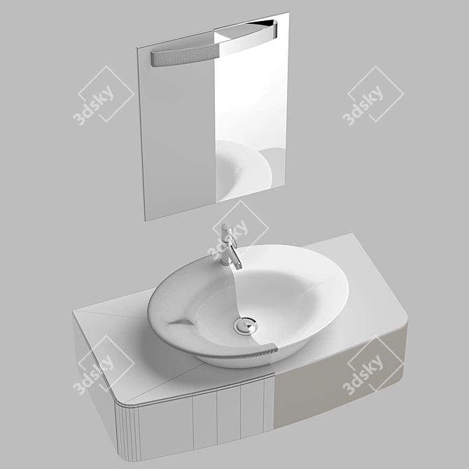 Jacod Delafon Presquile - Elegant Top-mounted Sink 3D model image 5