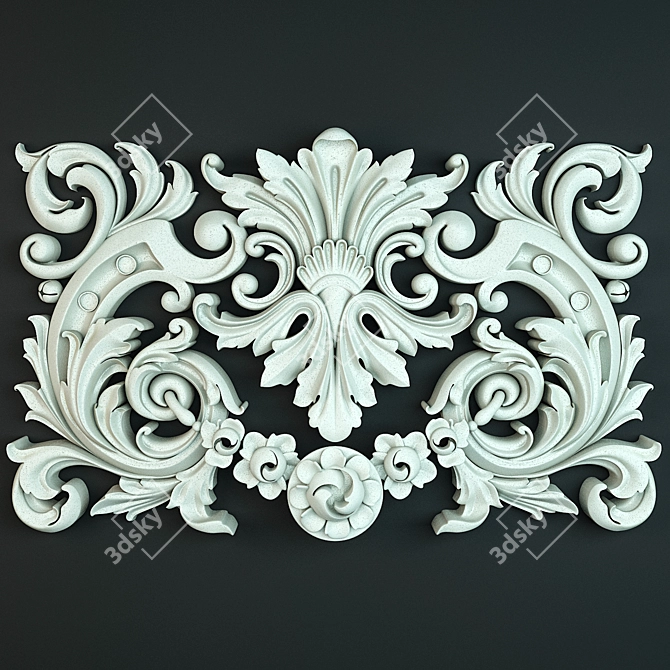 Exquisite Floral Mesh Ornament 3D model image 1