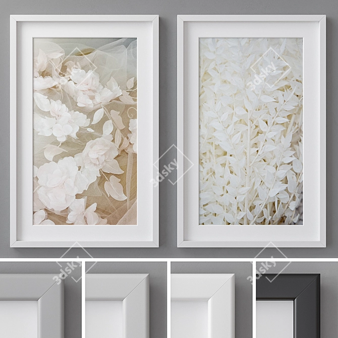 Colorful Photo Frames Set 3D model image 1