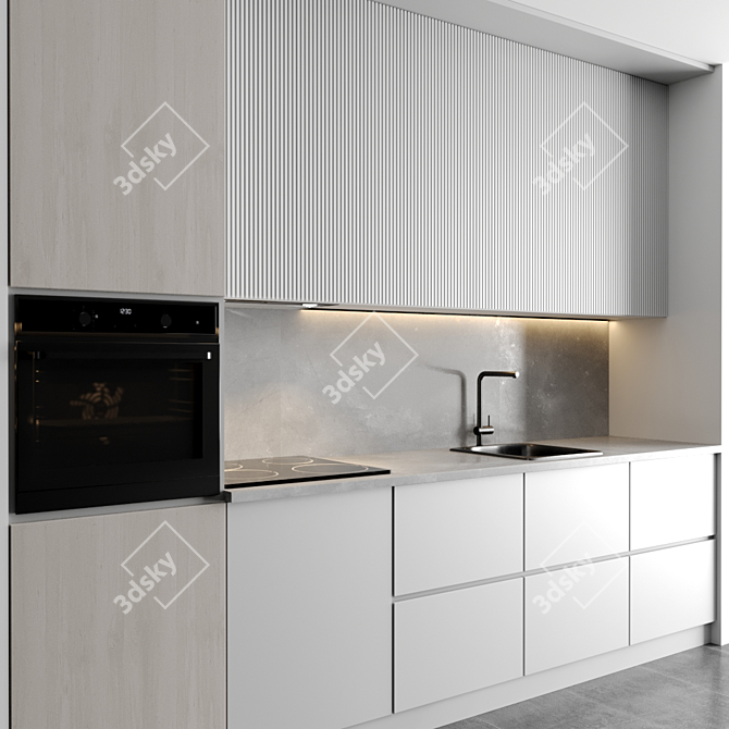 Modular Kitchen 3D Model 3D model image 3