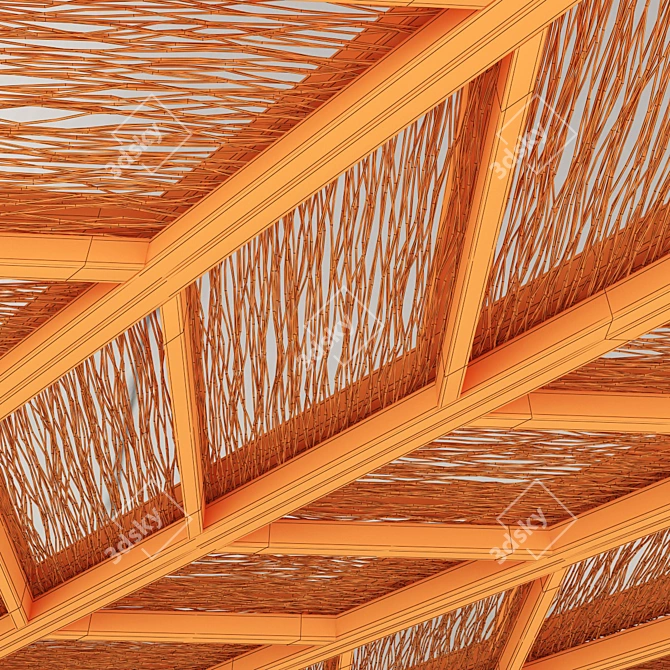 Branch Angle Ceiling Tile 3D model image 1