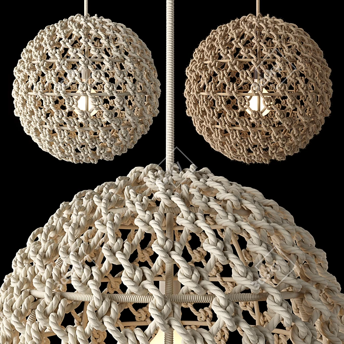 Modern Small Rope Pendant 3D model image 1