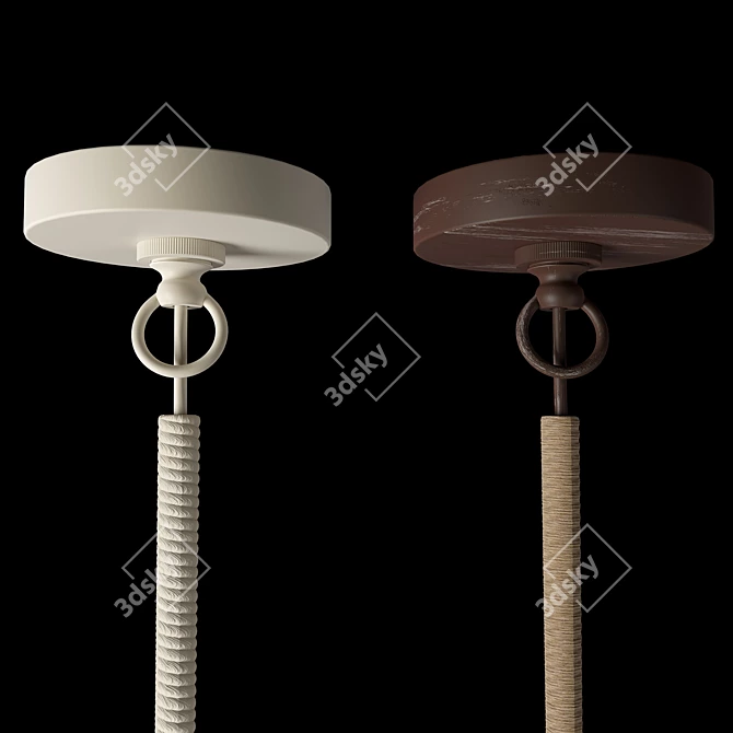 Modern Small Rope Pendant 3D model image 4