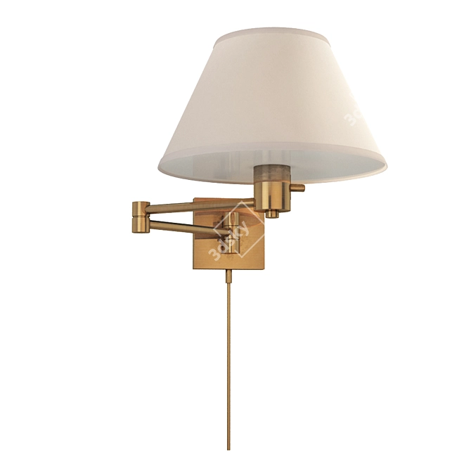 Classic Brass Swing-Arm Wall Light 3D model image 1