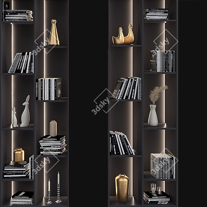 Sleek Modern TV Wall Unit 3D model image 3