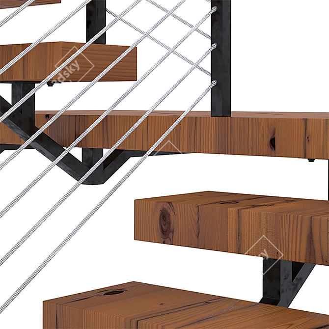 Modern Staircase Design V01 3D model image 4