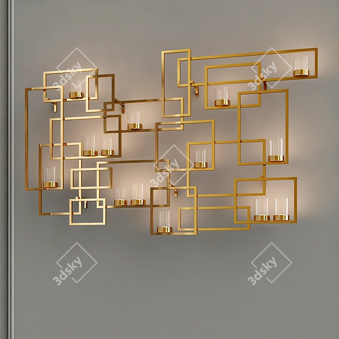 Antique Bronze Circuit Wall Candle Holder 3D model image 4