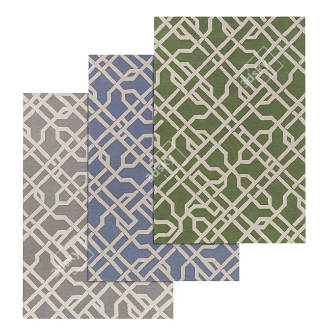 Luxury Textured Carpet Set 3D model image 1
