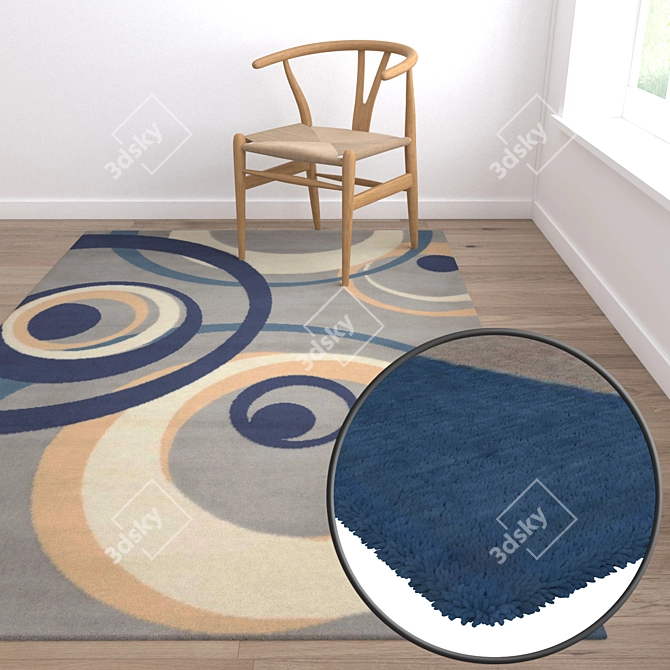 High-Quality Carpets Set: 3 Variants 3D model image 5