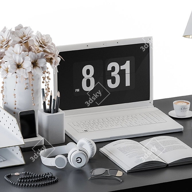 Stylish Office Essentials Set 3D model image 3