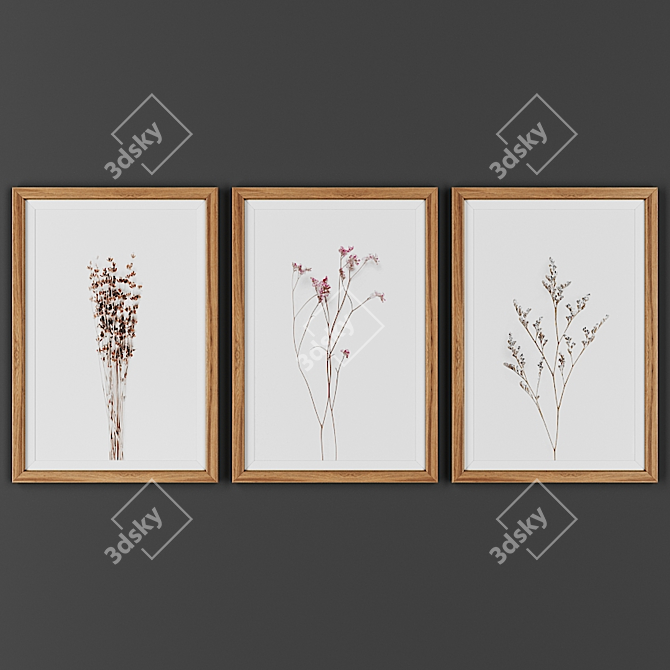 Wooden Frame Art Collection 3D model image 1