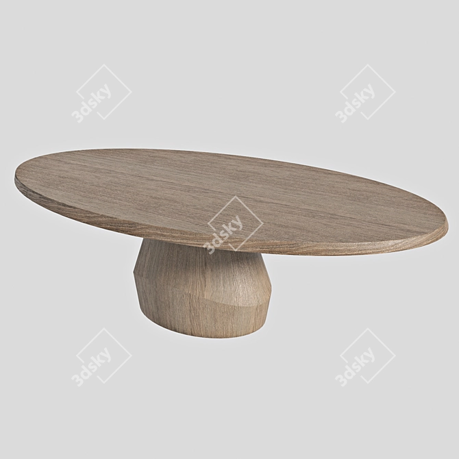 Elegant Oak Dining Table 3D model image 1