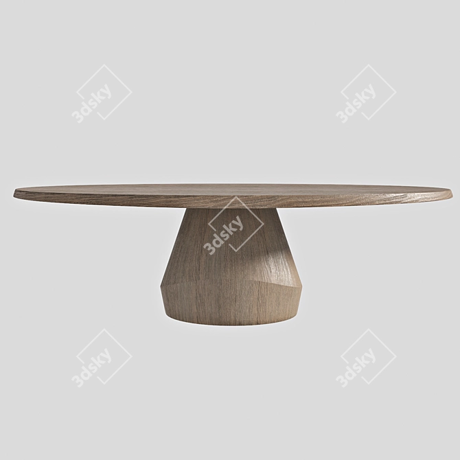 Elegant Oak Dining Table 3D model image 2