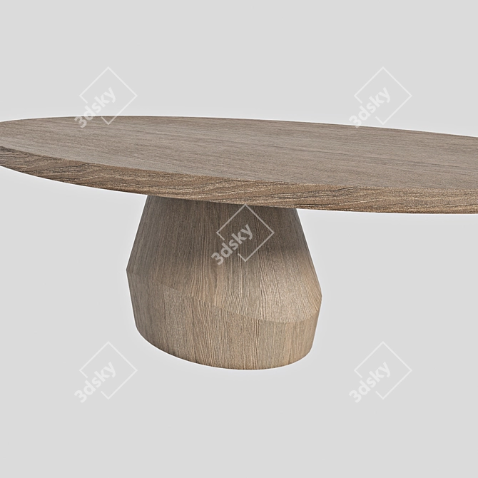 Elegant Oak Dining Table 3D model image 3