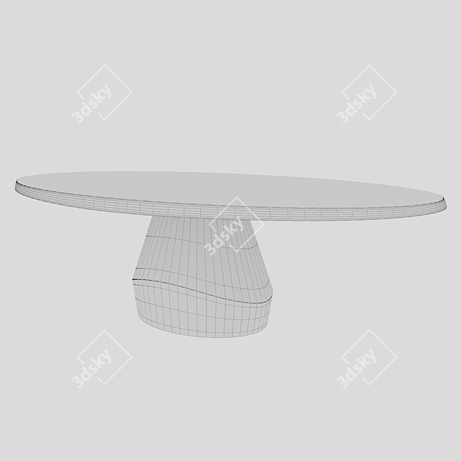 Elegant Oak Dining Table 3D model image 4