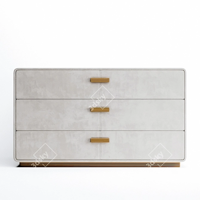 Elegant Rugiano Club Chest: 140x50xH81 3D model image 4