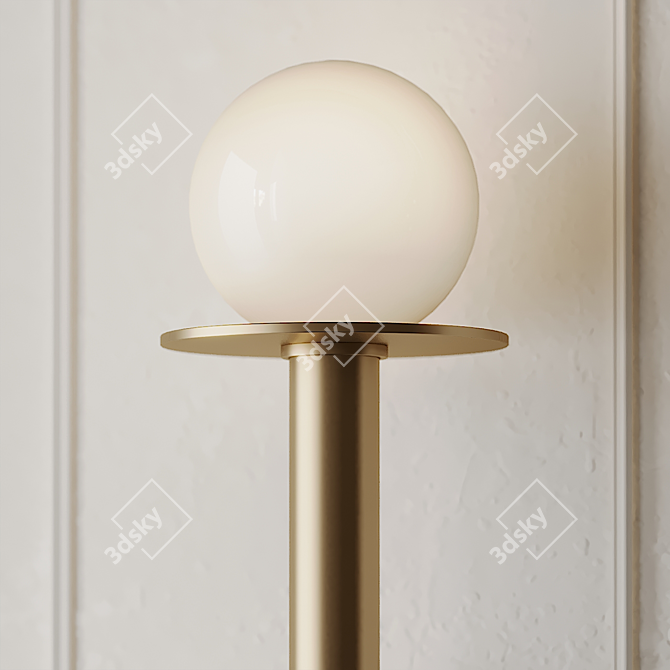 Modern Black Wall Sconce: LUMINAIRE MURAL NODES KW1011BBS 3D model image 2