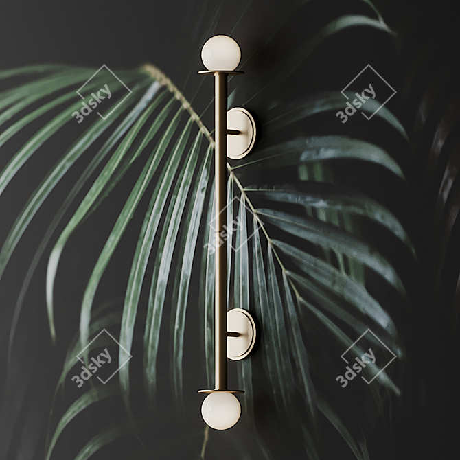 Modern Black Wall Sconce: LUMINAIRE MURAL NODES KW1011BBS 3D model image 4