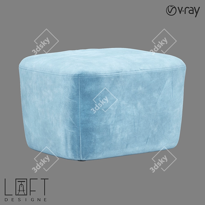 LoftDesign Stool 32754 - Modern Wood and Fabric Seating 3D model image 1