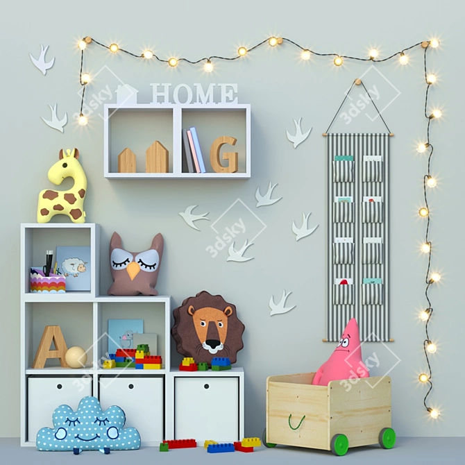 Children's Room Decor Set 3D model image 1