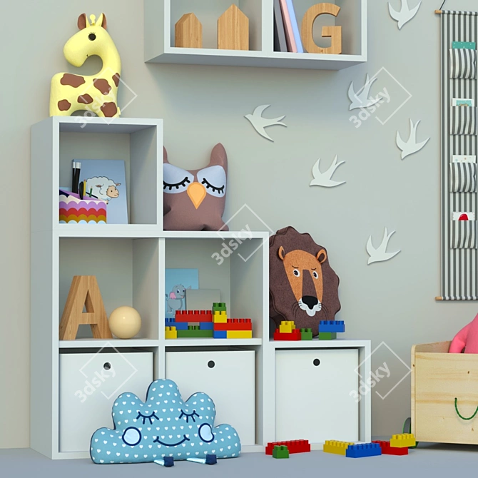 Children's Room Decor Set 3D model image 2