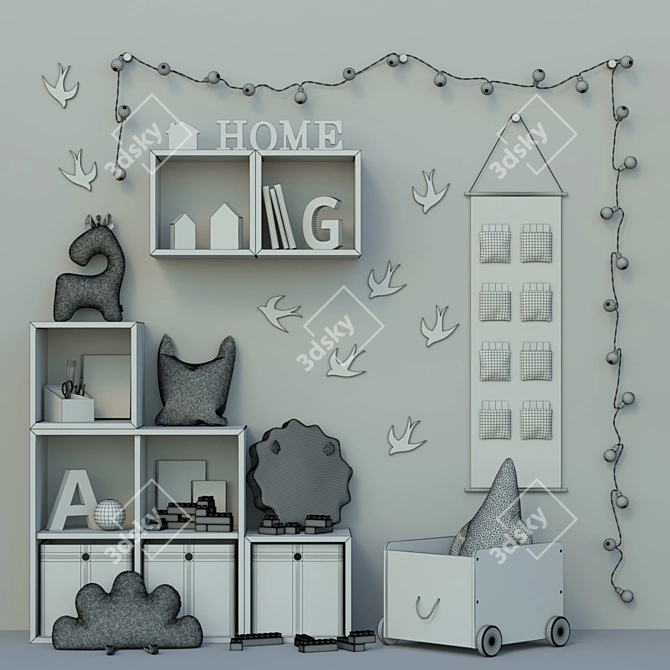 Children's Room Decor Set 3D model image 3