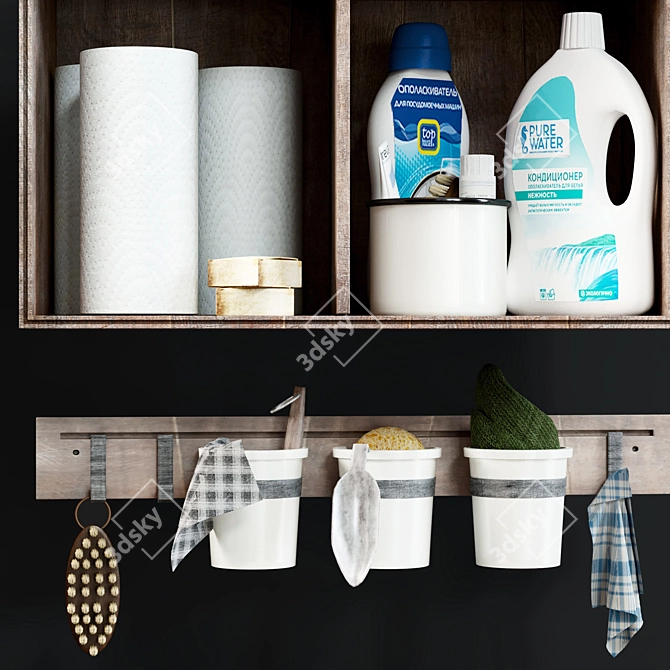 Mission Modular Bathroom and Laundry Decor Set 3D model image 2