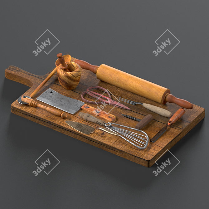 Vintage Kitchen Decor Set 3D model image 2